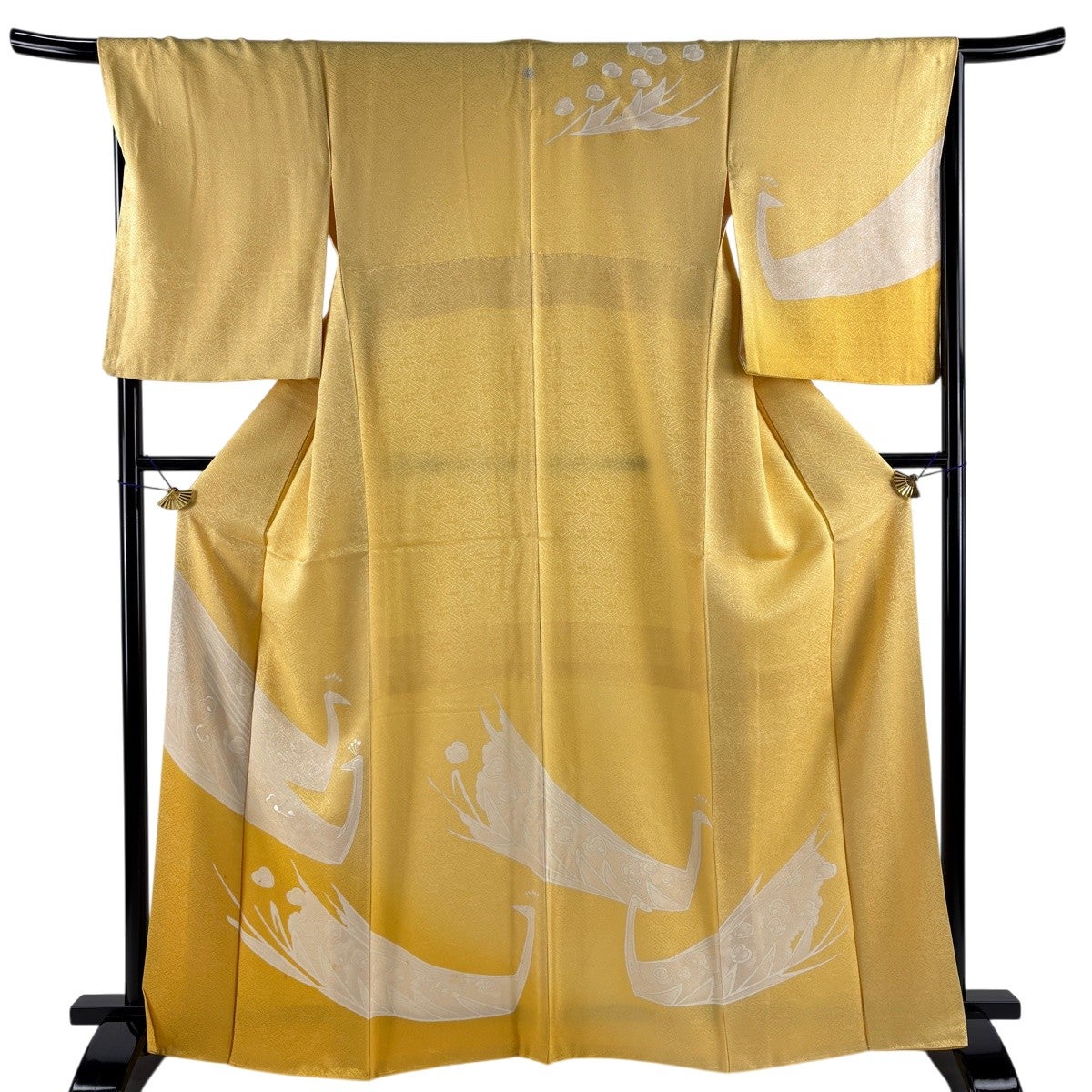 夏バーゲン) No.2947 未使用正絹金彩青海波草花染め分け訪問着 美品