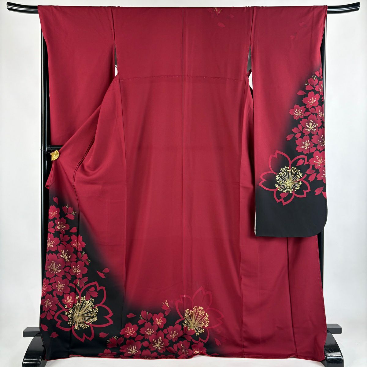 振袖 身丈169cm 裄丈69cm L 袷 袋帯フルセット 菊 花びら 金彩