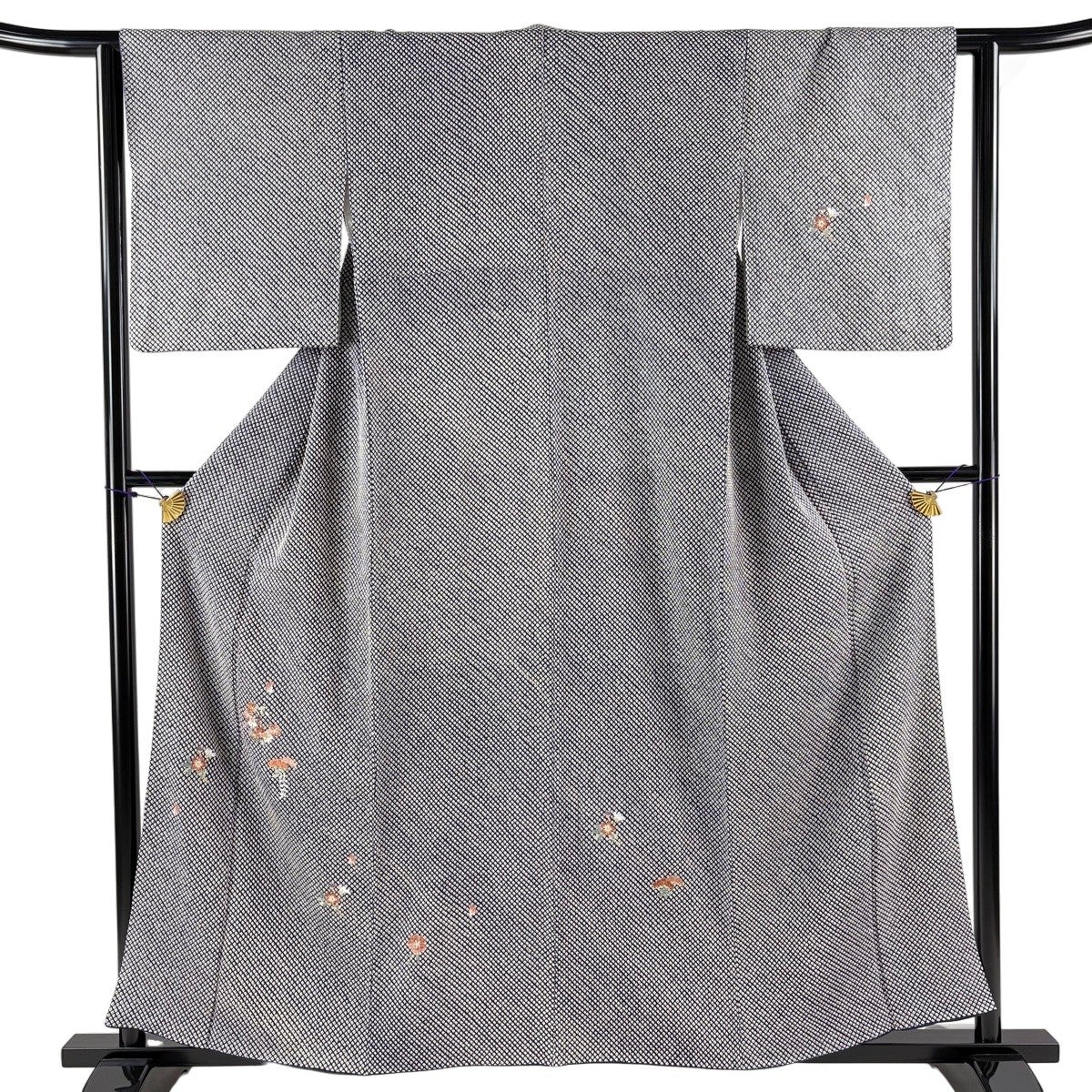 付下げ 身丈159cm 裄丈62cm S 袷 草花 紫 正絹 秀品｜中古・古着