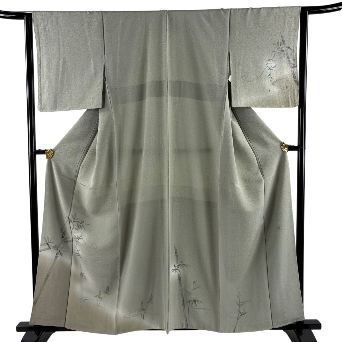 付下げ 身丈158.5cm 裄丈63cm 正絹 秀品 【中古】 美品】 付下げ 身丈158.5cm 裄丈63.5cm S 袷 落款あり 竹 流水 ぼかし
