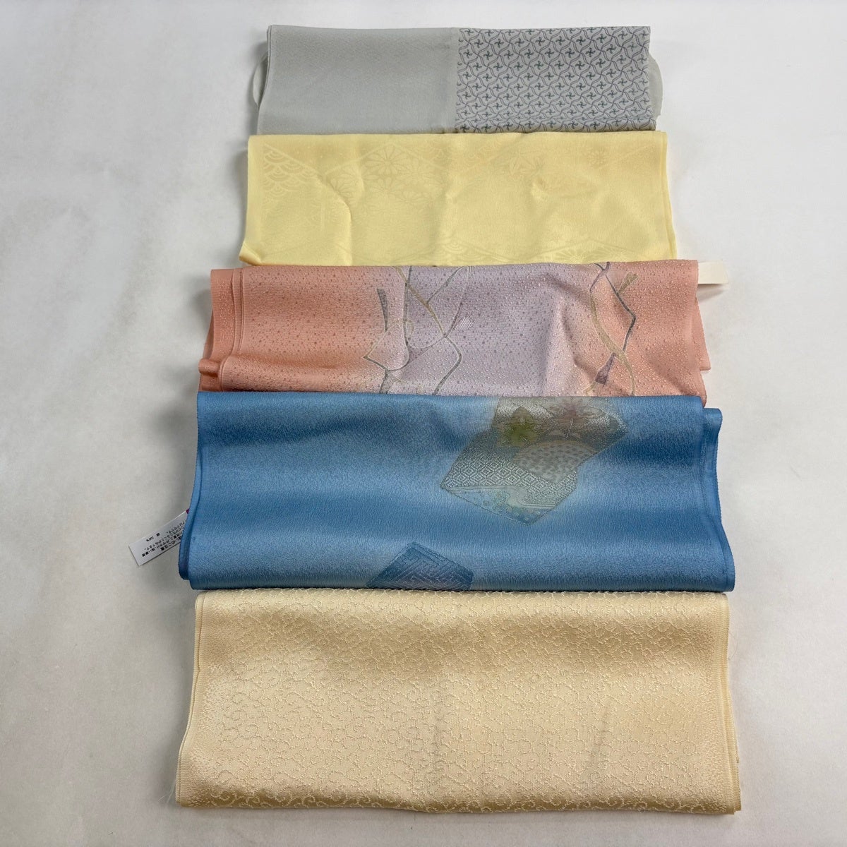 帯揚げ 優品 正絹 【中古】 帯揚げ 優品 帯揚げ5枚セット 水色 正絹 和装小物｜中古・古着