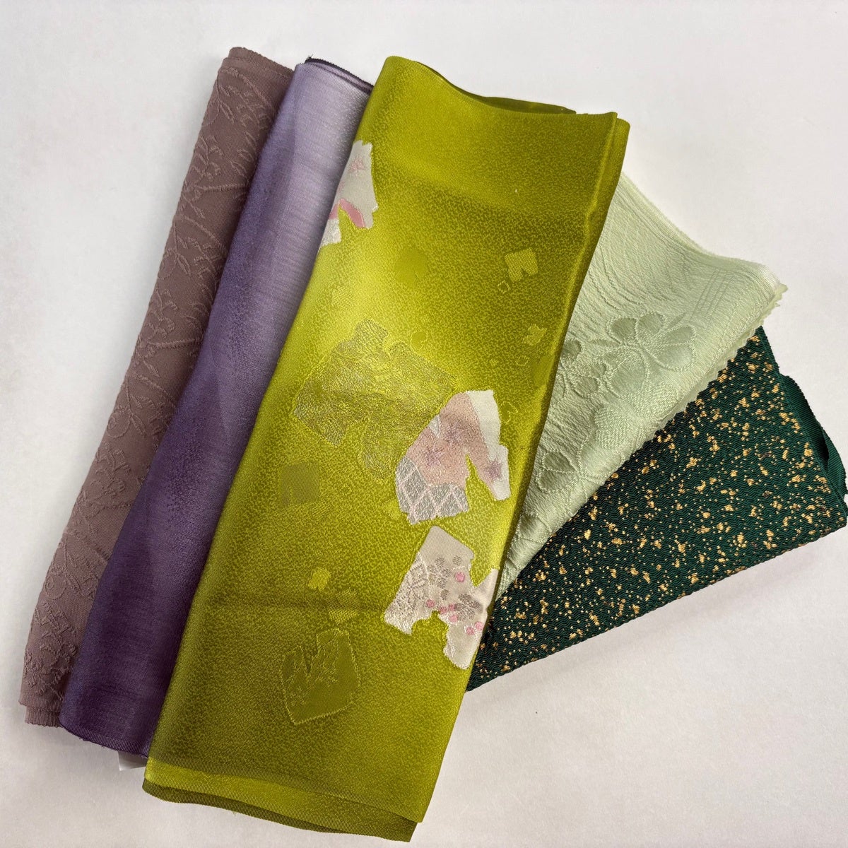 帯揚げ 優品 正絹 【中古】 帯揚げ 優品 帯揚げ5枚セット 水色 正絹 和装小物｜中古・古着
