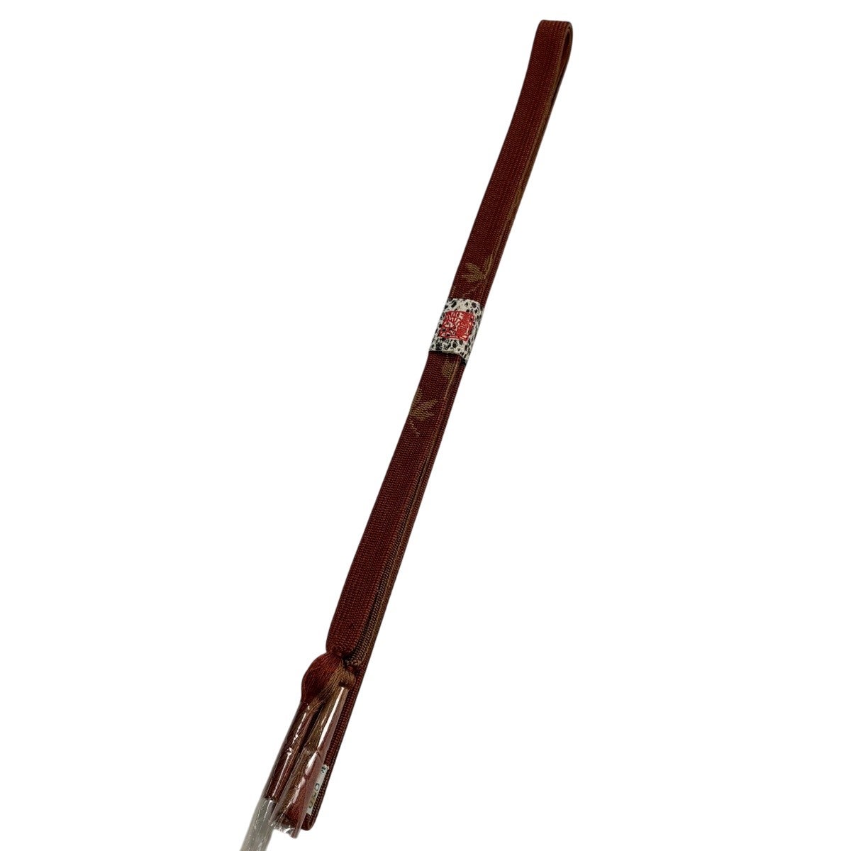 美品】帯締め 優品 幾何学 金糸 山吹茶色 正絹 和装小物｜中古・古着