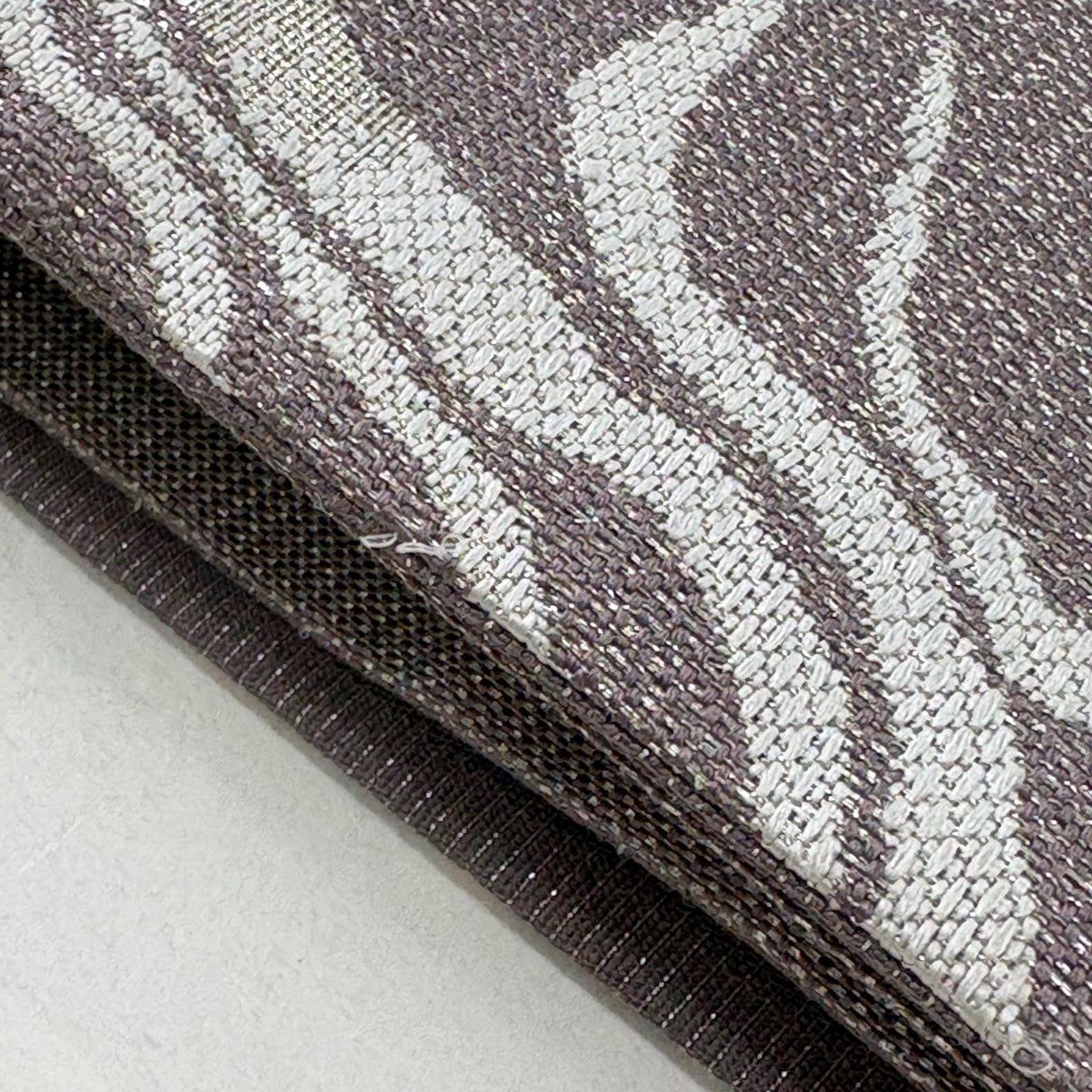 美品】 袋帯 秀品 菖蒲 流水 金銀糸 箔 灰紫 六通 正絹｜中古・古着