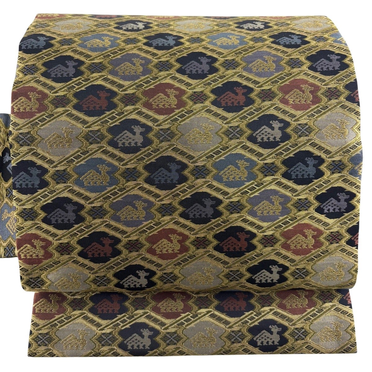 50%OFF 【美品】 名古屋帯 秀品 有栖川文 箔 茶緑色 正絹 K50｜中古