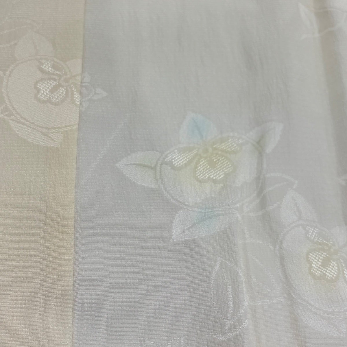 30%OFF 【美品】 長襦袢 身丈124.5cm 裄丈63cm S 地紋 橘 ぼかし 薄黄
