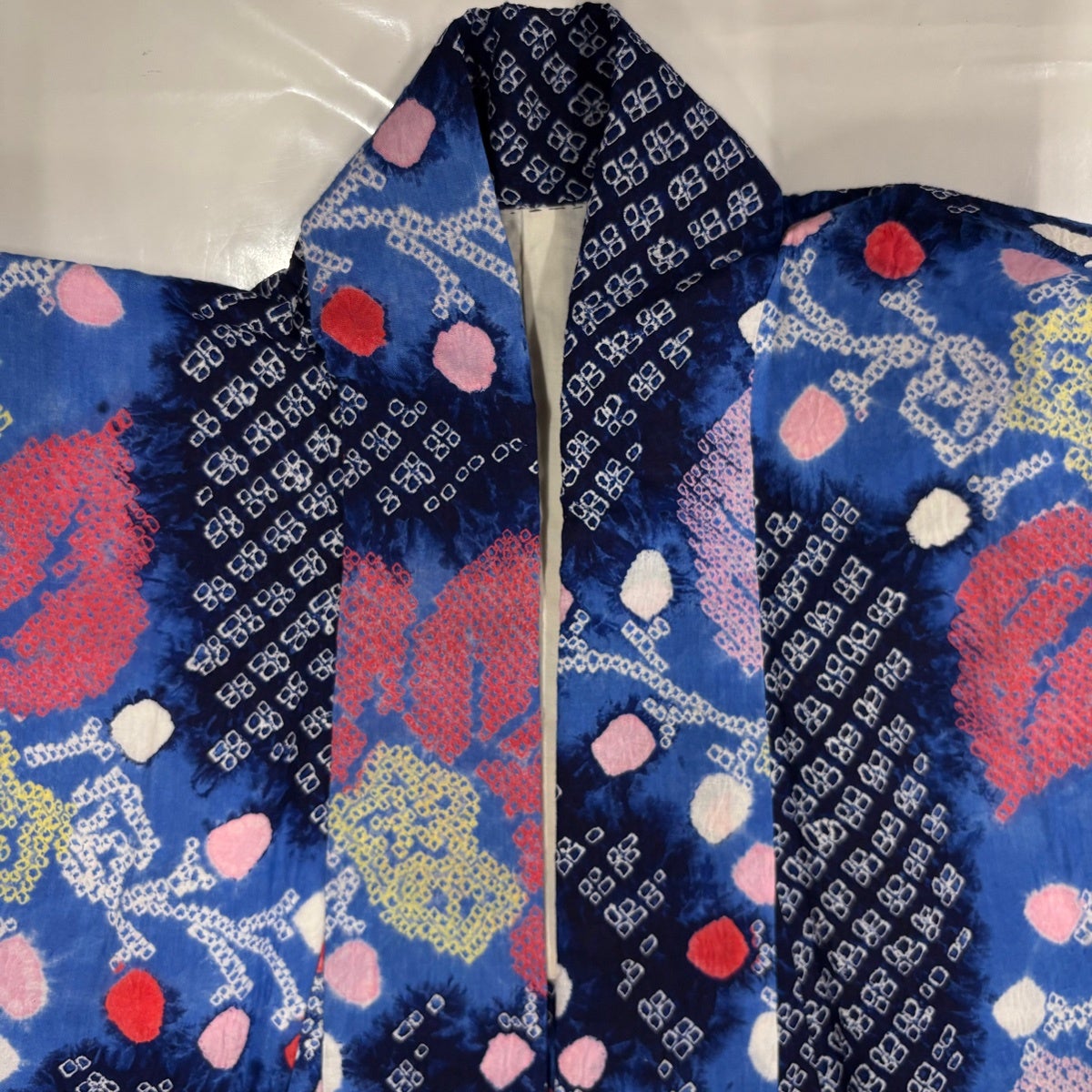 美品】 浴衣 身丈160cm 裄丈64cm M 絞り浴衣 桐 濃紺 綿 名品｜中古