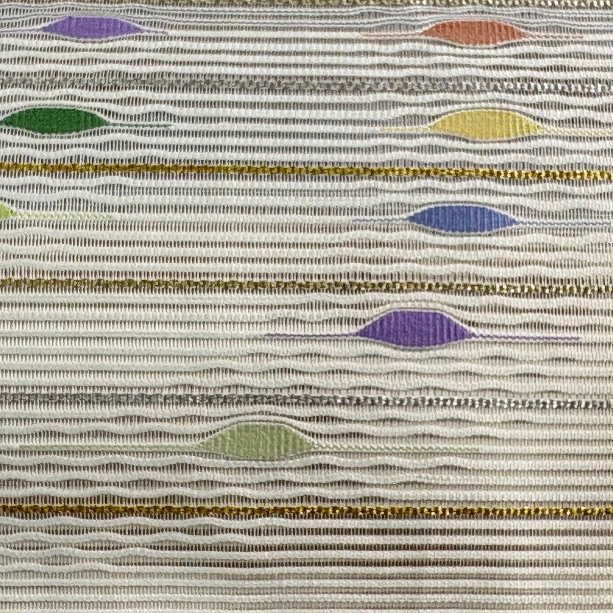 美品】 名古屋帯 名品 夏帯 絽 八寸名古屋帯 松葉仕立て 縞 幾何学模様