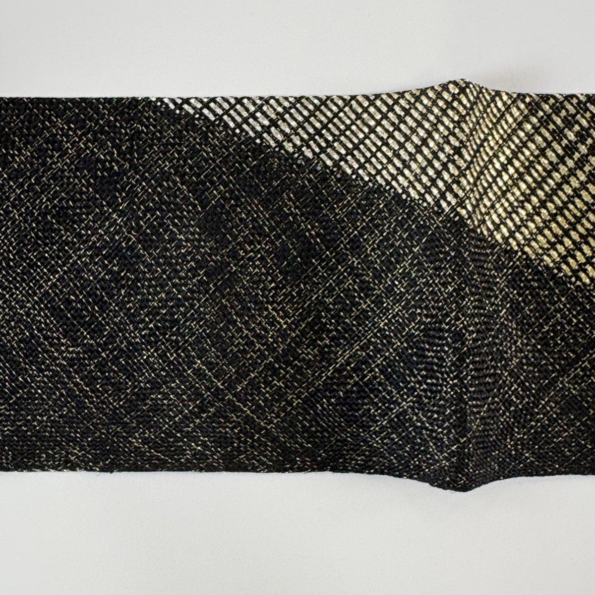 美品】 名古屋帯 秀品 幾何学模様 金銀糸 黒 正絹｜中古・古着
