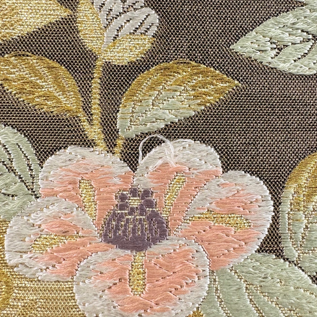 袋帯 秀品 花丸文 松竹梅 唐織 箔 金色 六通 正絹｜中古・古着