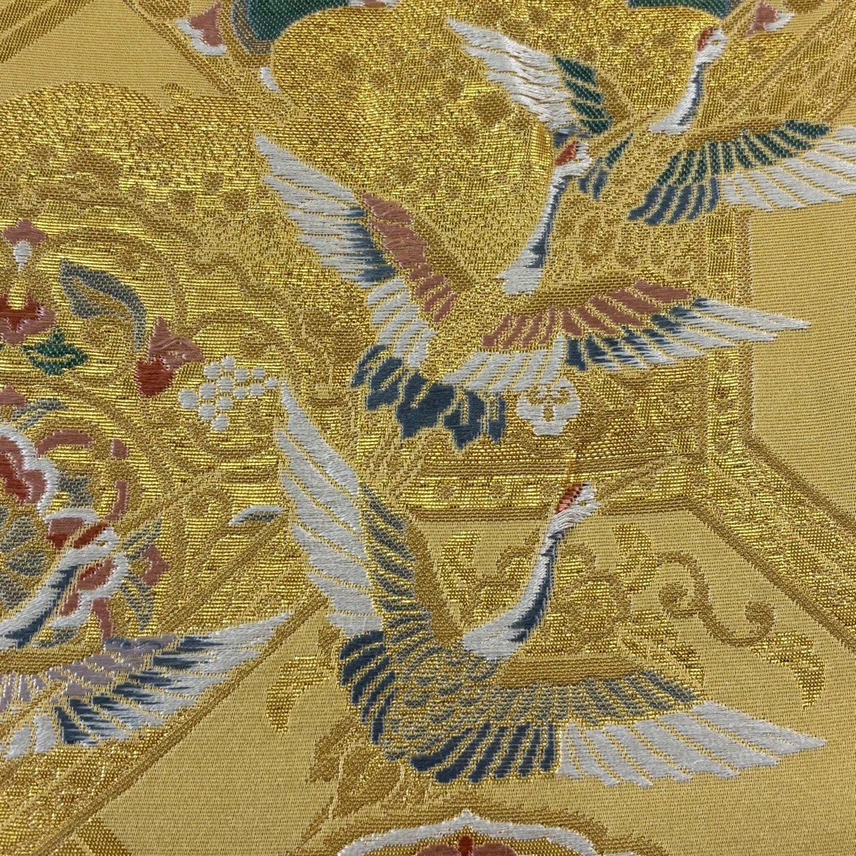袋帯 秀品 国鳥の舞 華文 鳥 金色 六通 正絹｜中古・古着・リサイクル