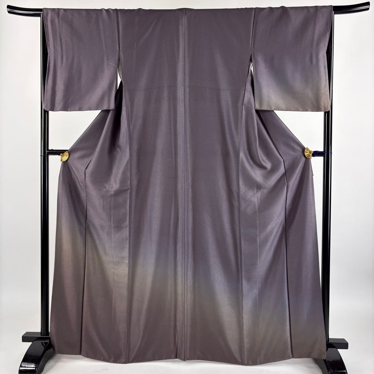 付下げ 身丈171cm 裄丈65.5cm 正絹 秀品 【中古】 美品】 付下げ 身丈165.5cm 裄丈65.5cm M 袷 袋帯セット 裾ぼかし 灰紫