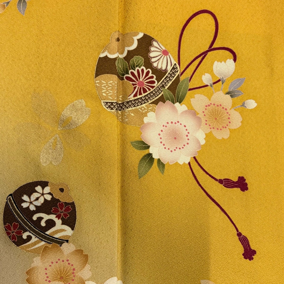 美品】 振袖 身丈167cm 裄丈69cm L 袷 袋帯フルセット 鈴乃屋 鈴 桜 美品】 振袖 身丈167cm 裄丈69cm L 袷 袋帯フルセット 鈴乃屋 鈴 桜