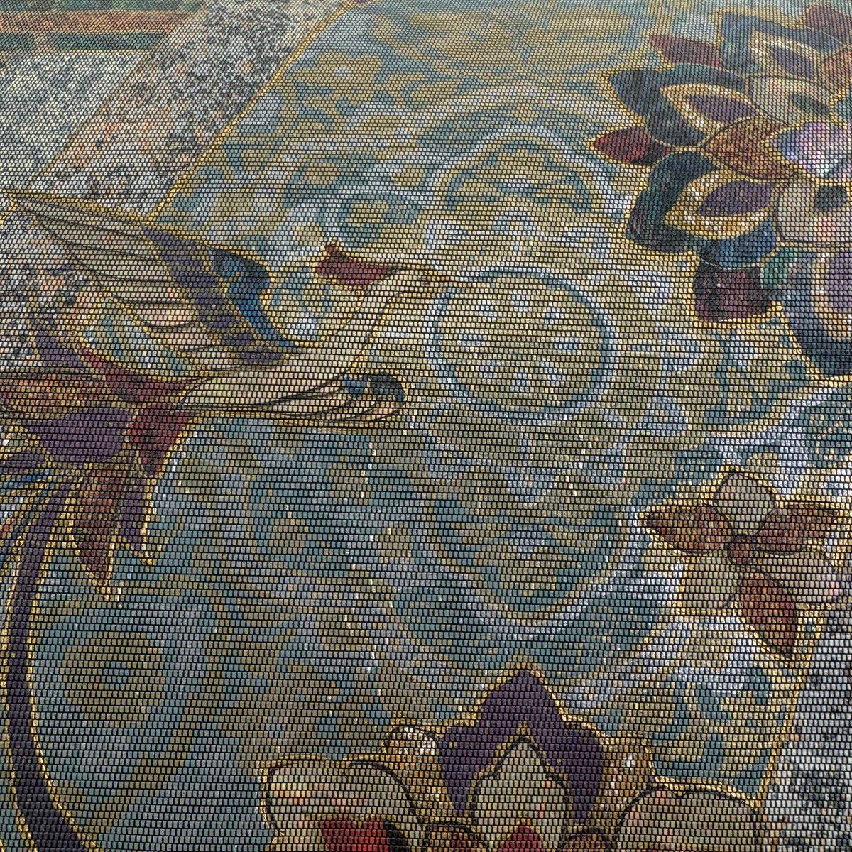 最終価格】 70%OFF 【美品】 袋帯 名品 華文 尾長鶏 螺鈿 箔 灰緑