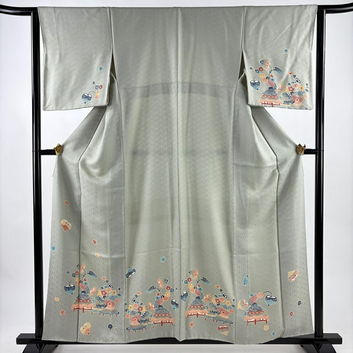 付下げ 身丈164cm 裄丈65.5cm 正絹 秀品 【中古】 付下げ 付け下げ レディース 正絹 クリーム 身丈160cm 裄丈66.5cm
