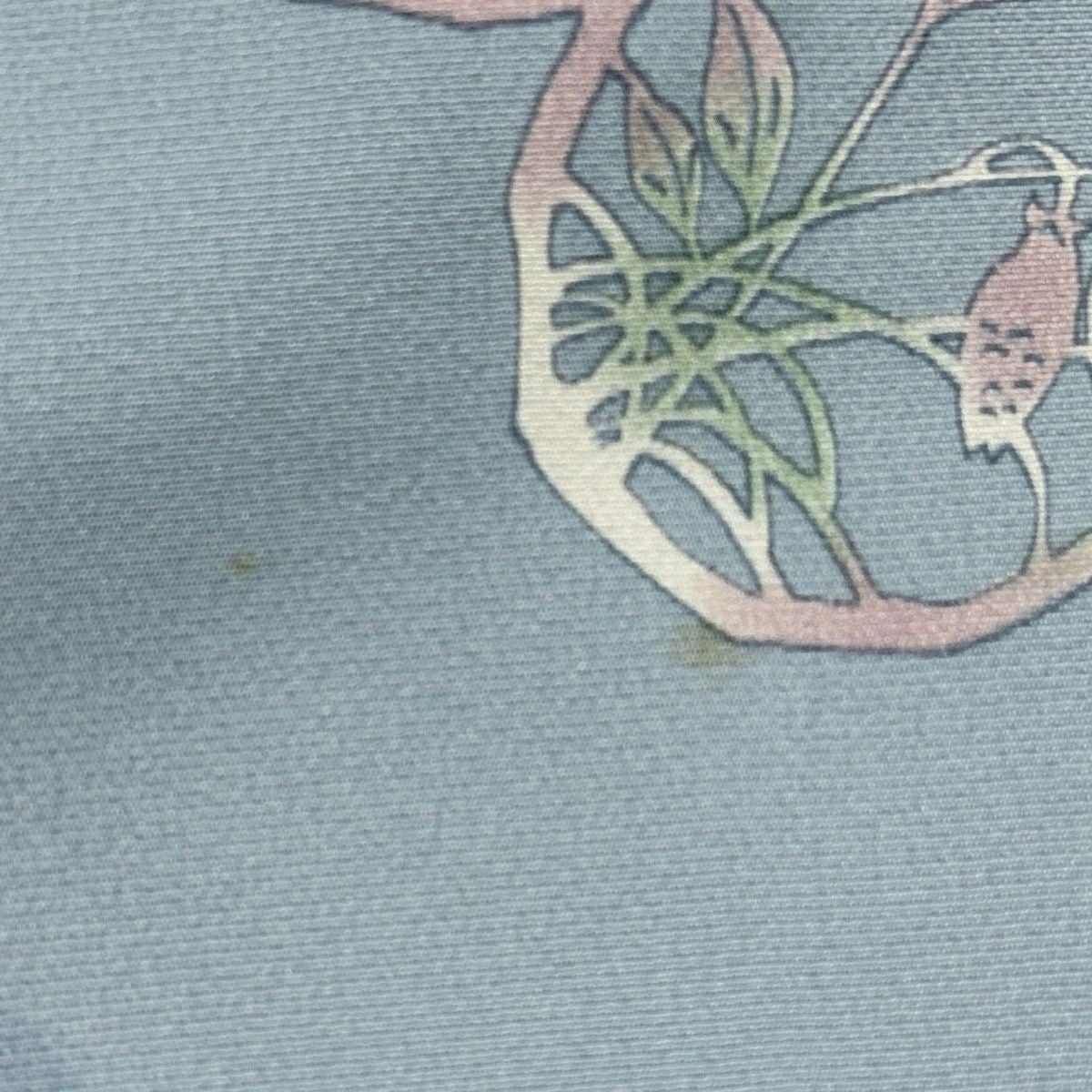 付下げ＊袷着物 相良刺繍 花丸模様 水色 正絹 舞台衣装やリメイクに＊1TA12 小紋 身丈153cm 裄丈63.5cm S 袷 草花 丸文 水色 正絹 秀品｜中古
