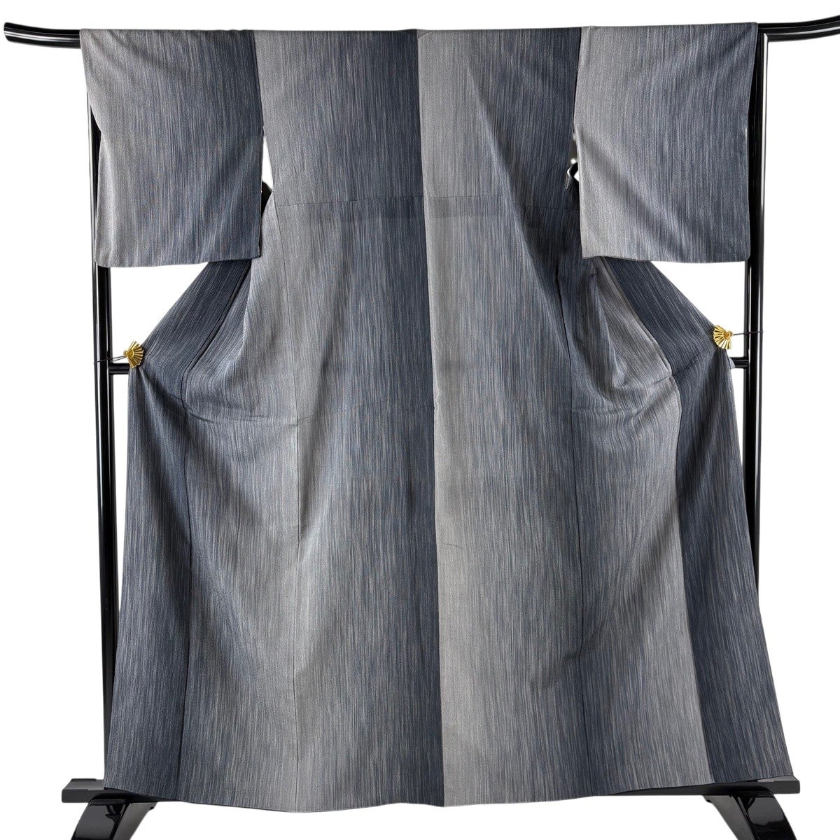 お召 袷 本塩沢 証紙あり 幾何学模様 灰色 正絹 逸品 お召 身丈164cm 裄丈68cm L 袷 本塩沢 やまだ織 証紙あり 縦縞 薄茶色