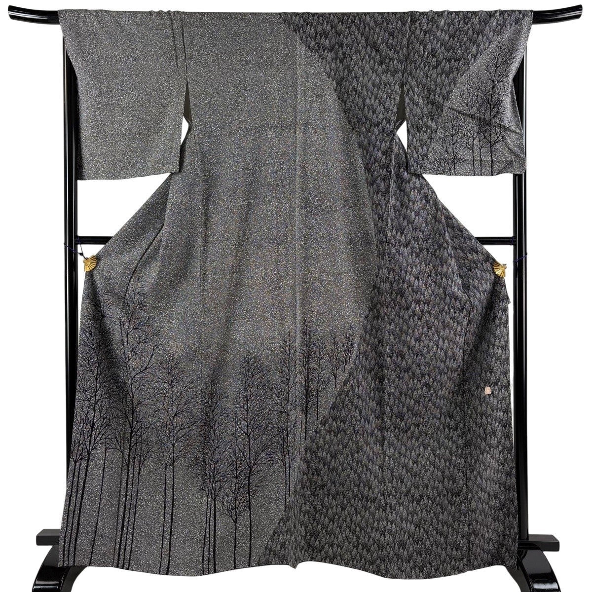 【美品】 付下げ 身丈163cm 裄丈62.5cm 正絹 逸品 【中古】 美品】 付下げ 身丈163.5cm 裄丈67cm M 袷 落款あり ねずみ 筍 刺繍