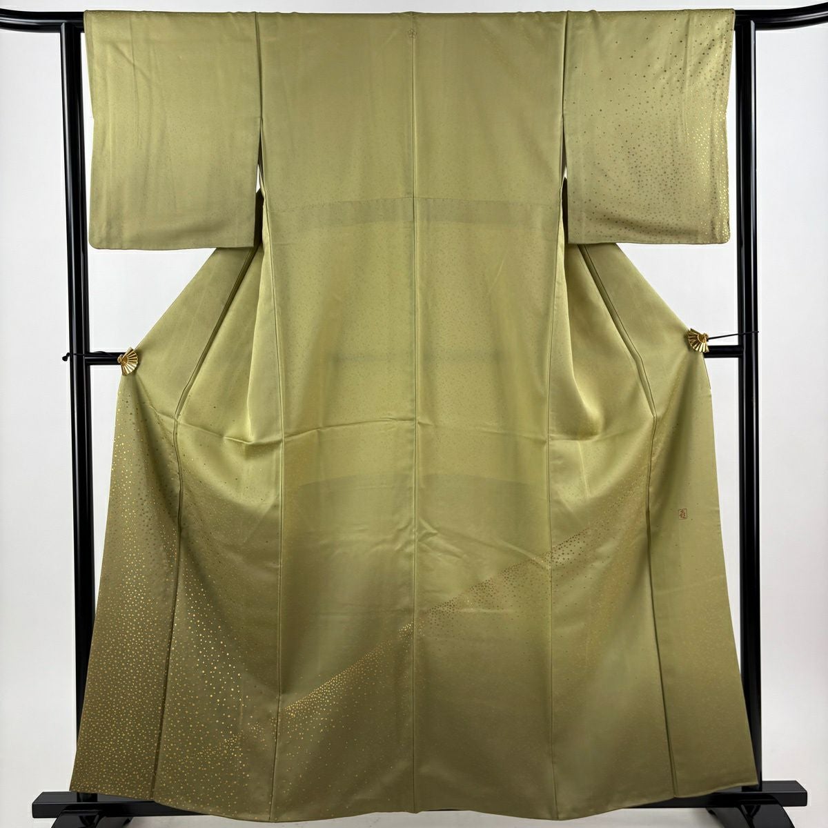 付下げ 身丈154.5cm 裄丈65cm 正絹 名品 【中古】 付下げ 付け下げ レディース 正絹 薄茶 花柄 身丈154cm 裄丈65cm