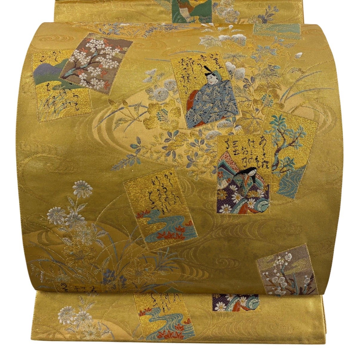 袋帯 秀品 落款あり 環美術織物 おしどり波頭文 箔 濃ピンク 六通 正絹 袋帯 秀品 落款あり 環美術織物 おしどり波頭文 箔 濃ピンク 六通 正絹