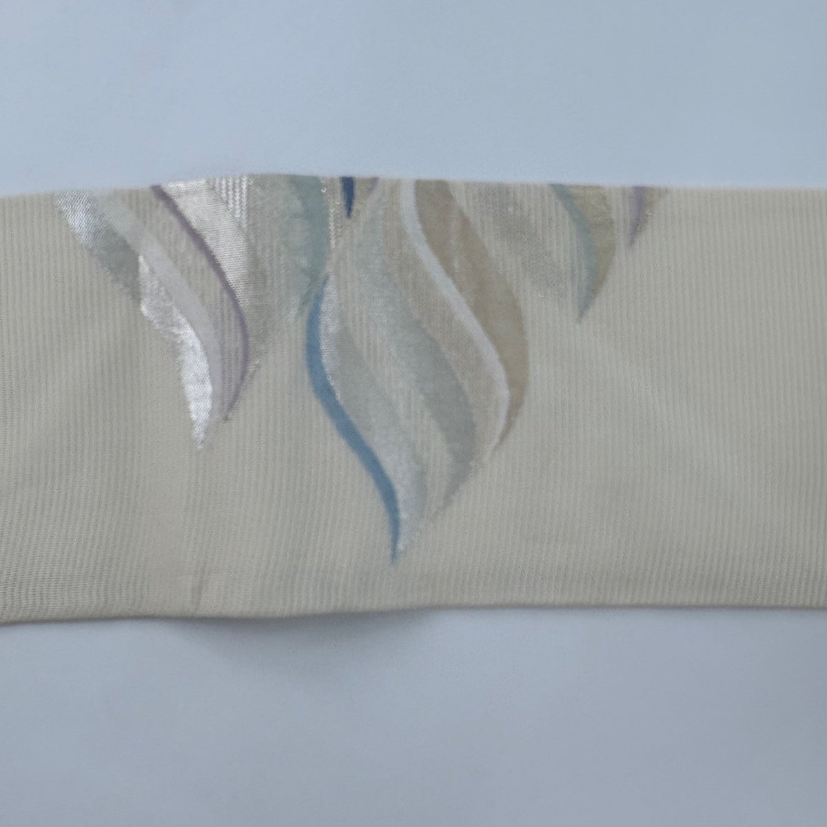 名古屋帯 秀品 夏帯 関西仕立て 幾何学模様 箔 クリーム 正絹|中古 名古屋帯 秀品 夏帯 関西仕立て 幾何学模様 箔 クリーム 正絹|中古