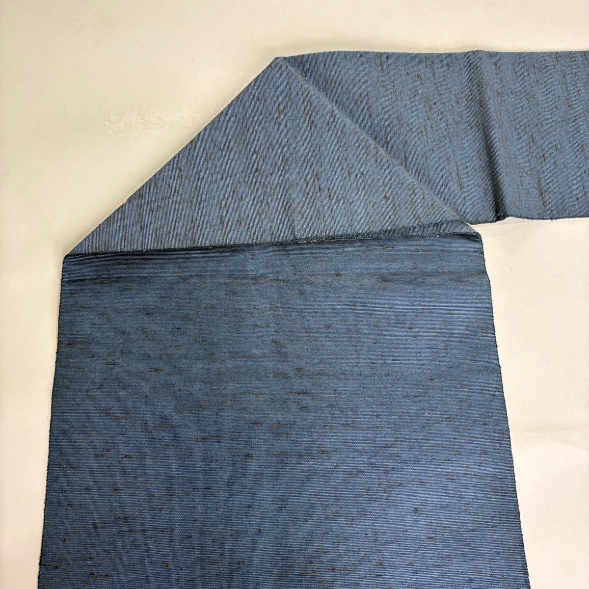 名古屋帯 秀品 紬地 八寸名古屋帯 関西仕立て 人物 鳥 青灰色 正絹