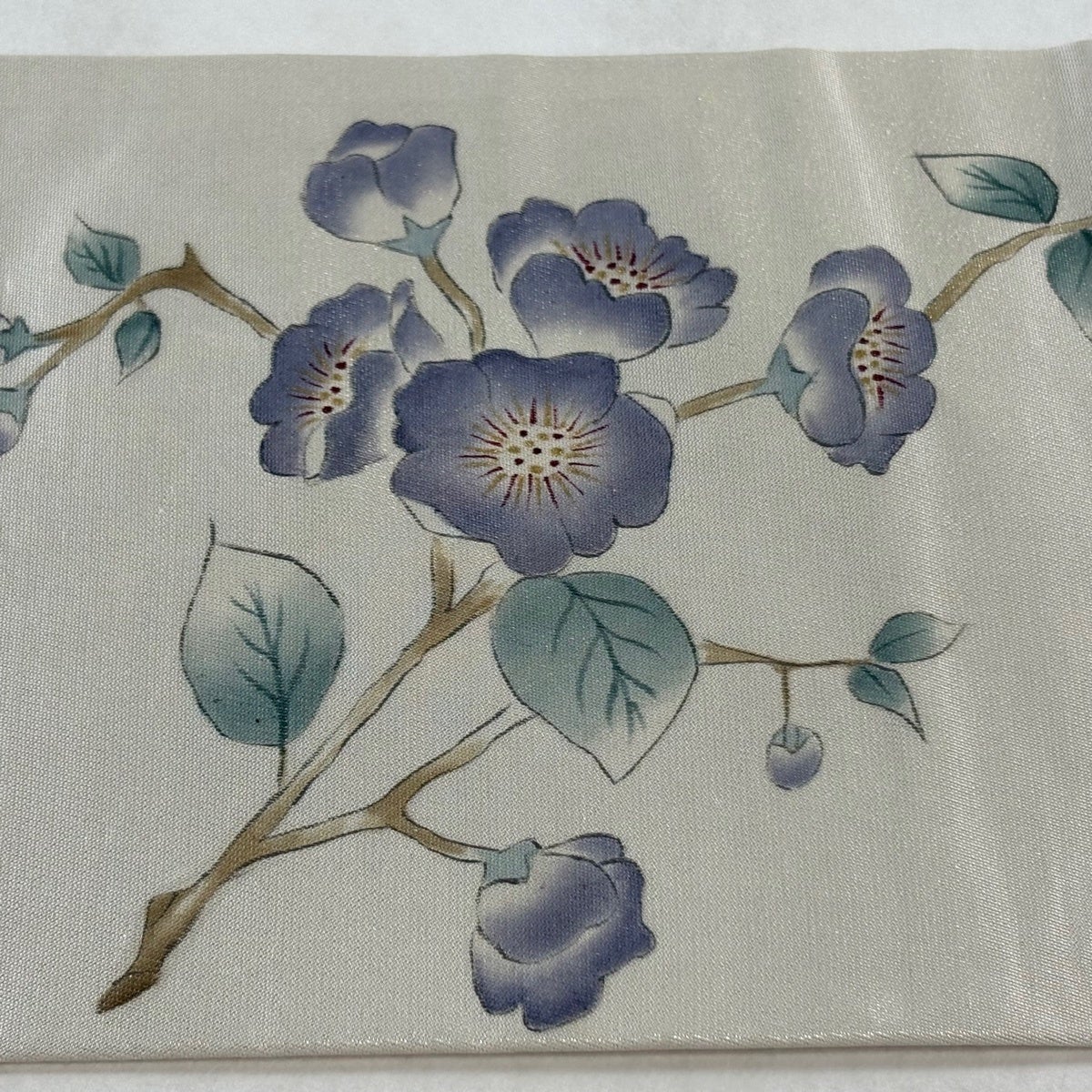 名古屋帯 優品 関西仕立て 枝花 箔 クリーム 正絹｜中古・古着