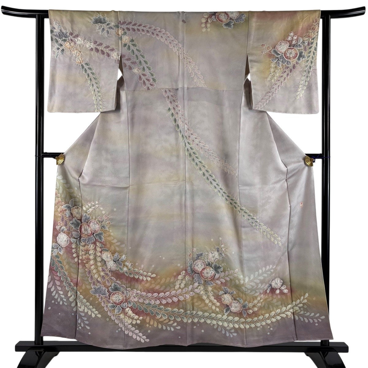美品】 訪問着 身丈156cm 裄丈62.5cm S 袷 落款あり 辻が花 銀通し