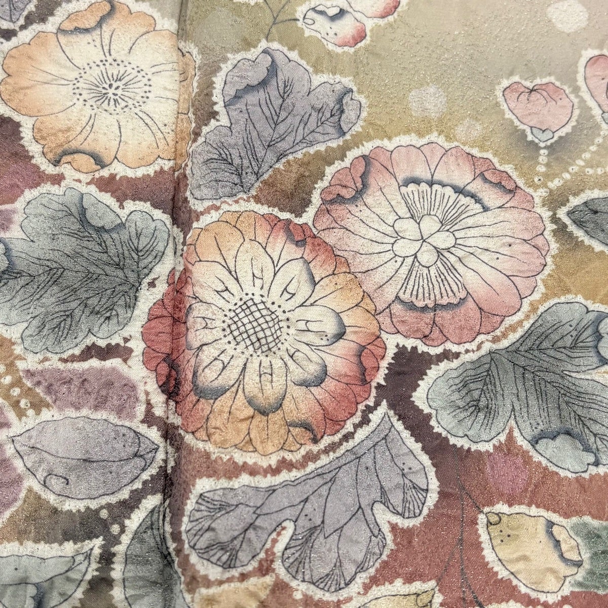 美品】 訪問着 身丈156cm 裄丈62.5cm S 袷 落款あり 辻が花 銀通し