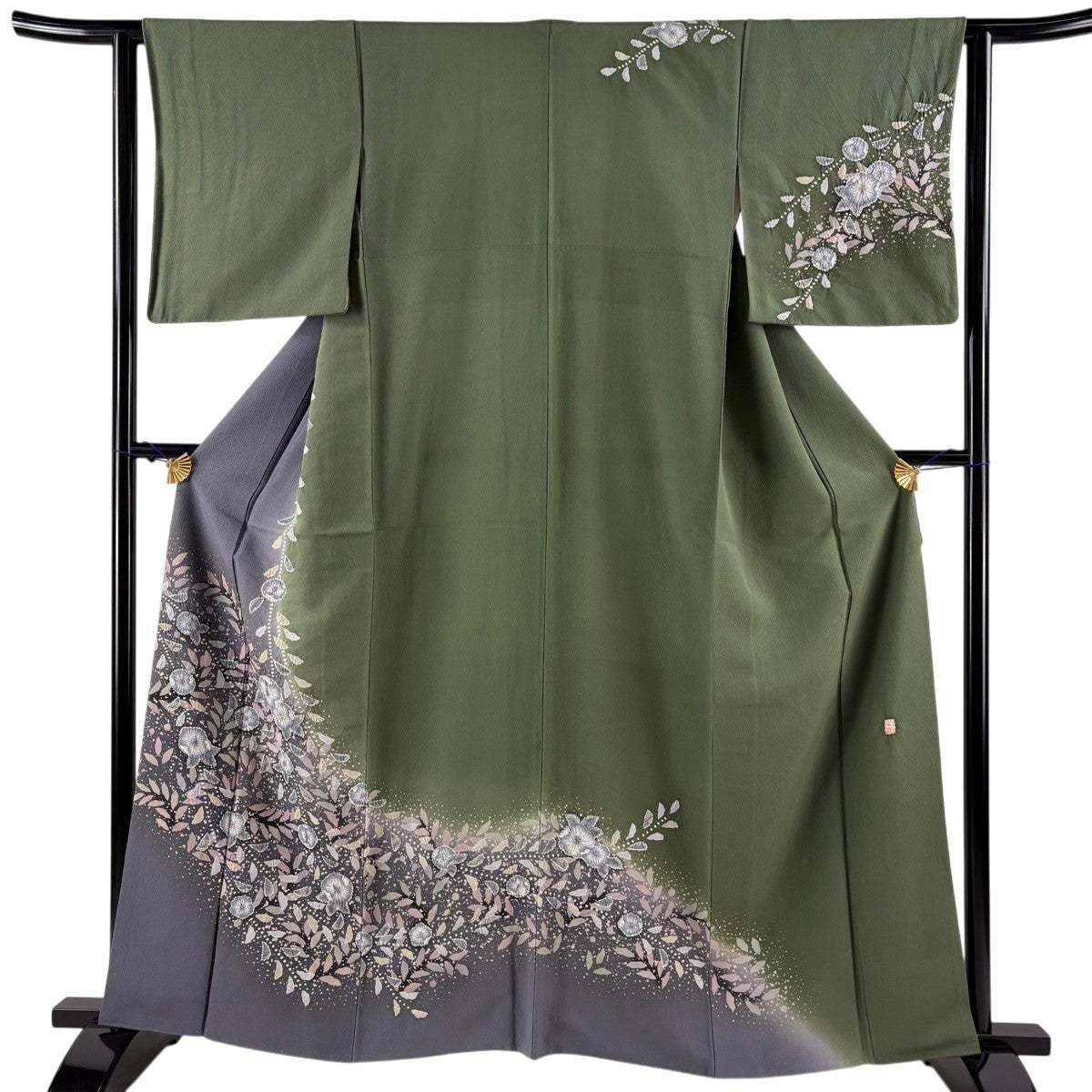 ★専用★訪問着 総絞り 藤色 辻が花 金彩加工 身丈163cm 裄丈69.5cm 訪問着 身丈163cm 裄丈66.5cm M 袷 落款あり 辻が花 金彩 ぼかし