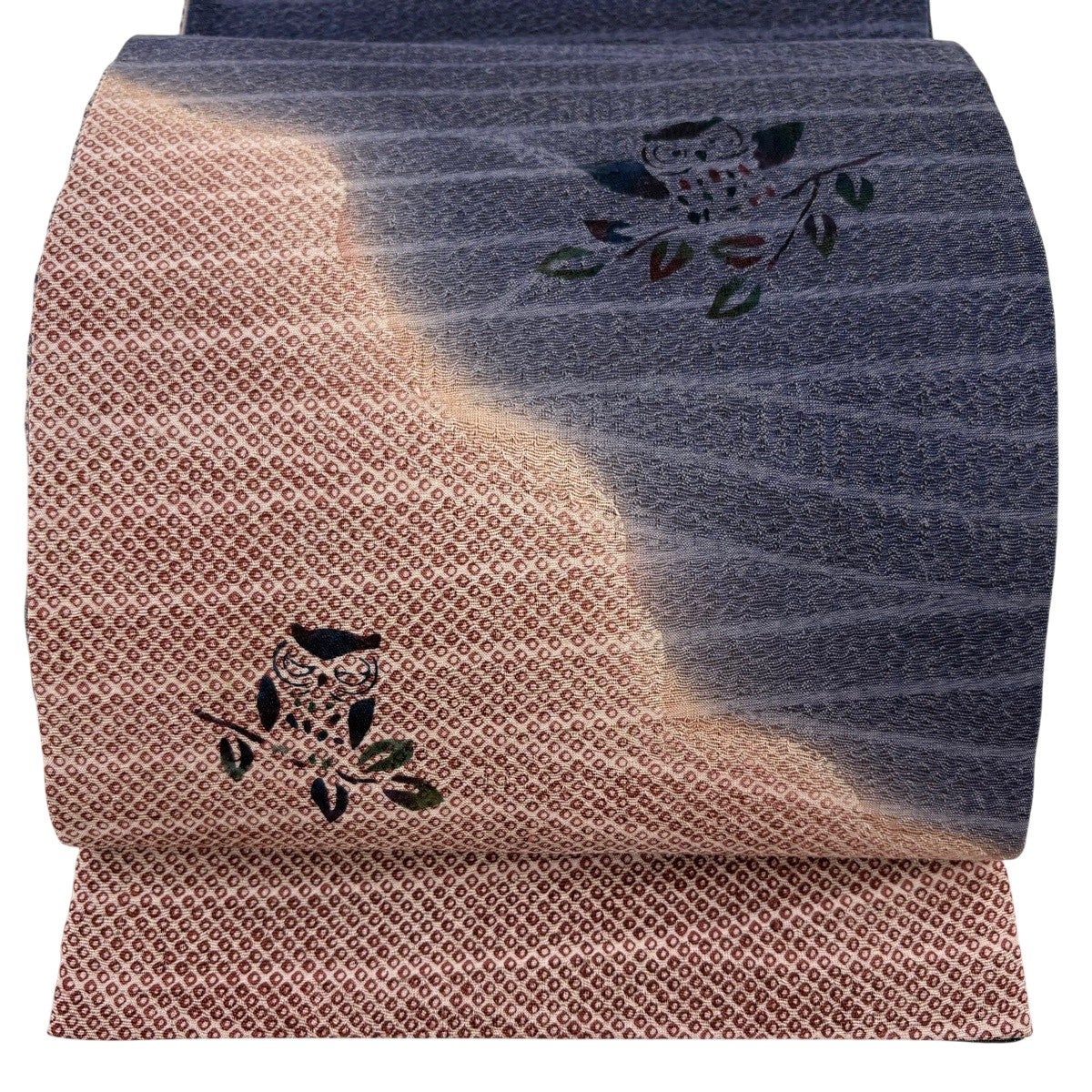 最終価格】 70%OFF 【美品】 袋帯 逸品 森のつどい ふくろう 止まり木