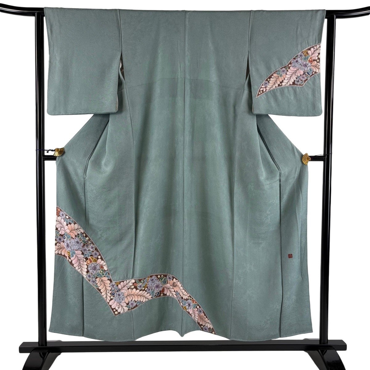 付下げ 身丈159cm 裄丈63cm S 袷 霞 ぼかし 濃紺 正絹 秀品｜中古