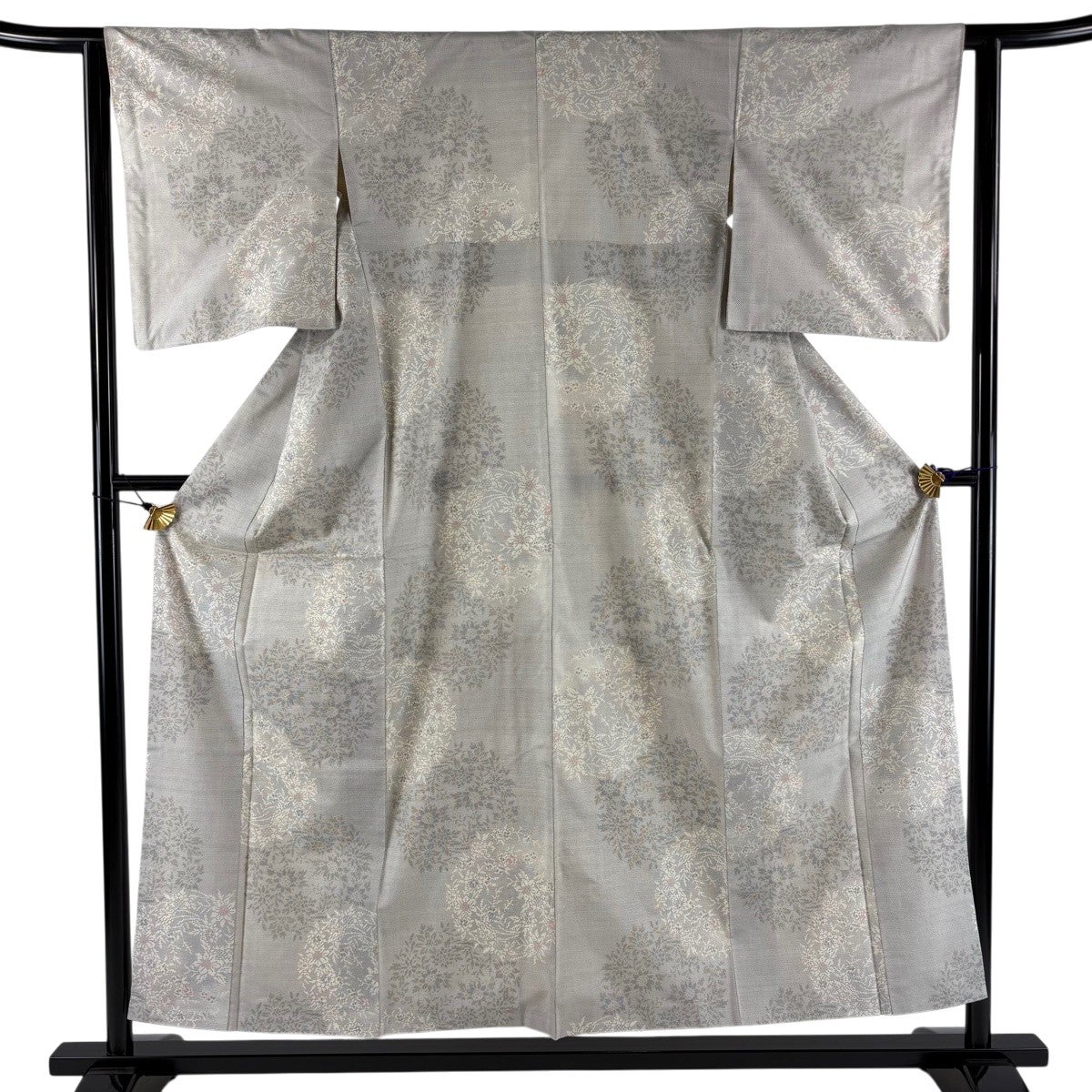 美品】 紬 身丈153.5cm 裄丈66cm M 袷 色紙 灰紫 正絹 秀品｜中古