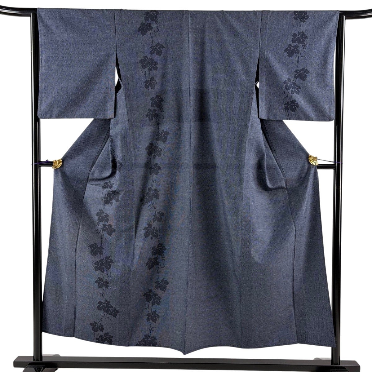 紬 着物 中古 単衣 身丈157cm 裄64.5cm M A830-11 単衣着物 紬単衣 紬 単衣 レディース 正絹 こげ茶 段々柄 絣 身丈164.5