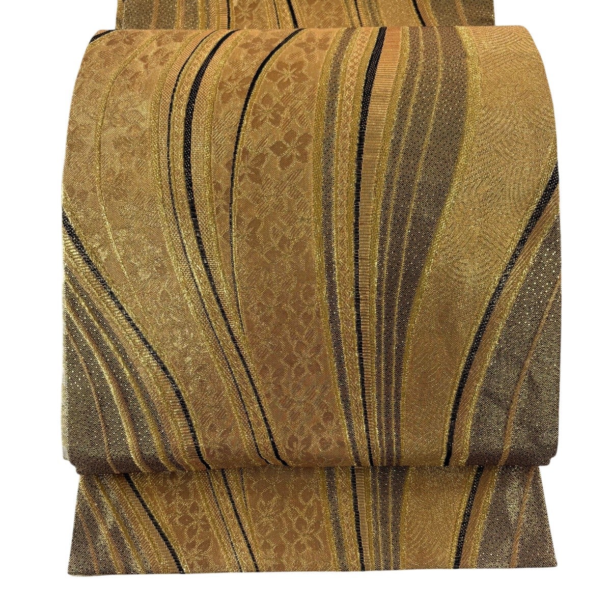 袋帯 秀品 松竹梅 疋田 金糸 箔 山吹色 六通 正絹｜中古・古着