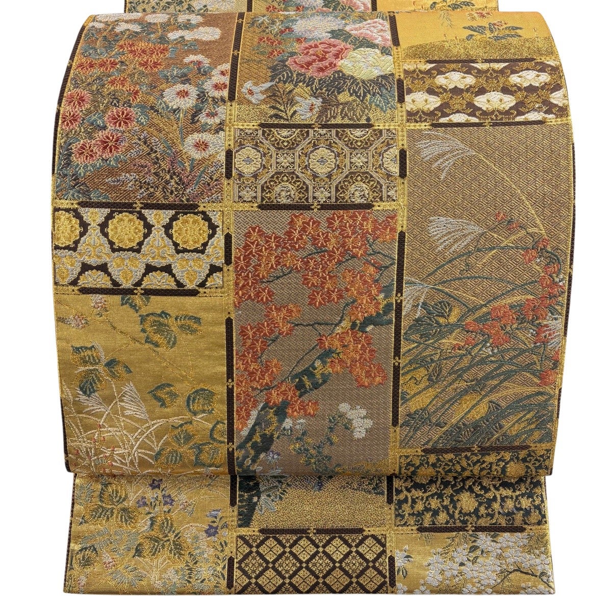 袋帯 秀品 華文 鳥 金糸 箔 金色 六通 正絹｜中古・古着・リサイクル