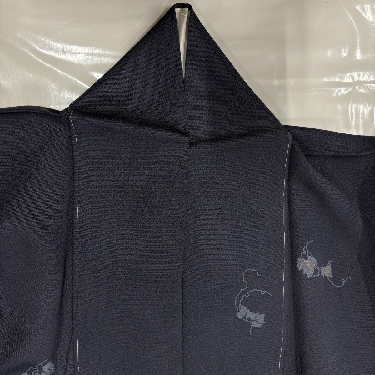 美品】 小紋 身丈163.5cm 裄丈64cm M 袷 名古屋帯セット 葉柄 雪輪