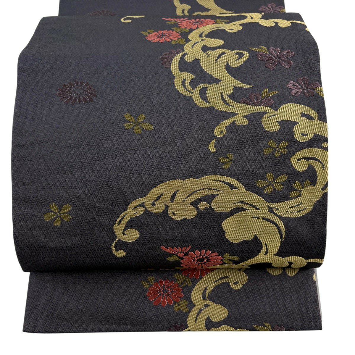美品】 名古屋帯 逸品 落款あり 由水煌人 波頭 黒 正絹｜中古・古着