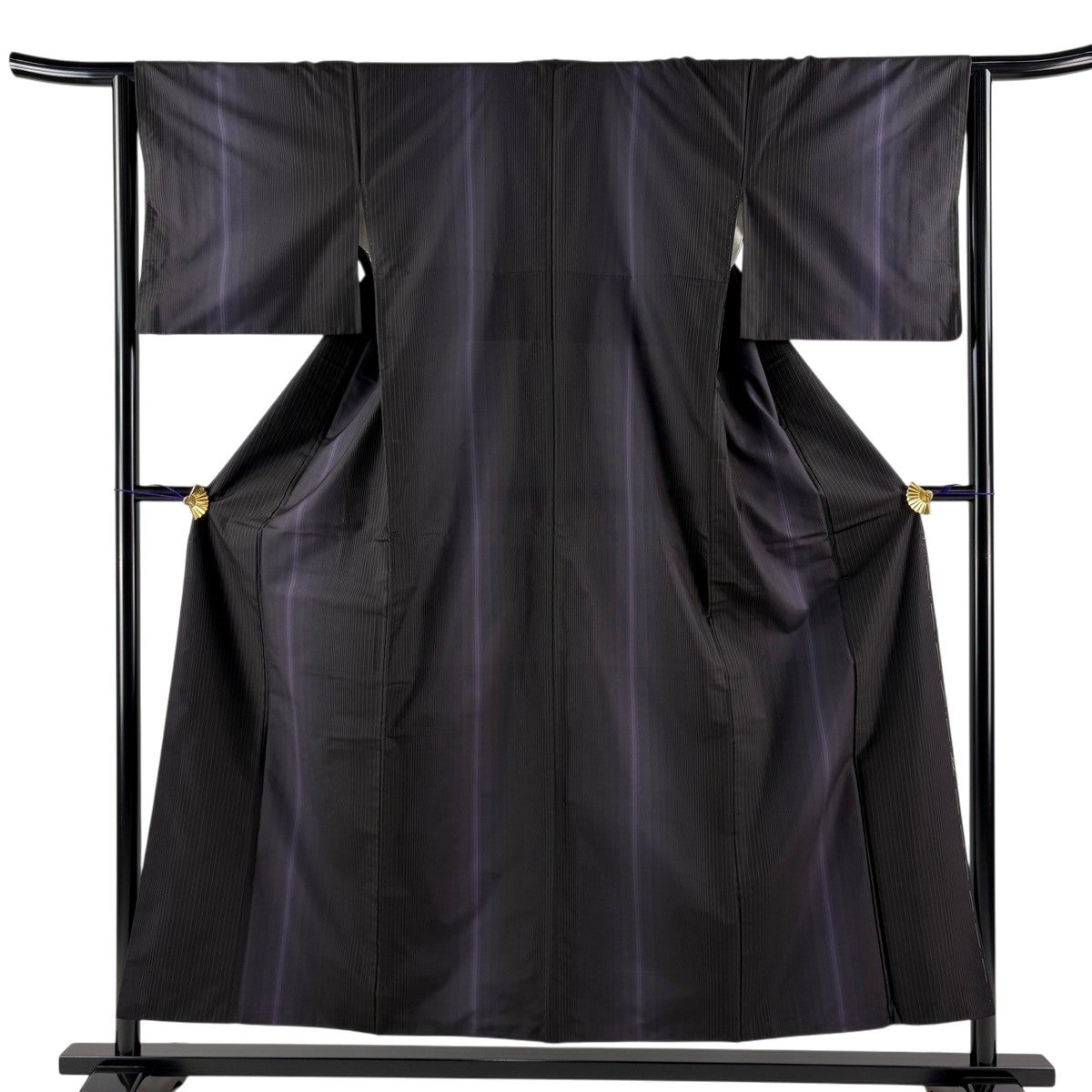 小紋 身丈152cm 裄丈62.5cm S 袷 月うさぎ 星 墨色 正絹 名品|中古 小紋 身丈152cm 裄丈62.5cm S 袷 月うさぎ 星 墨色 正絹 名品|中古