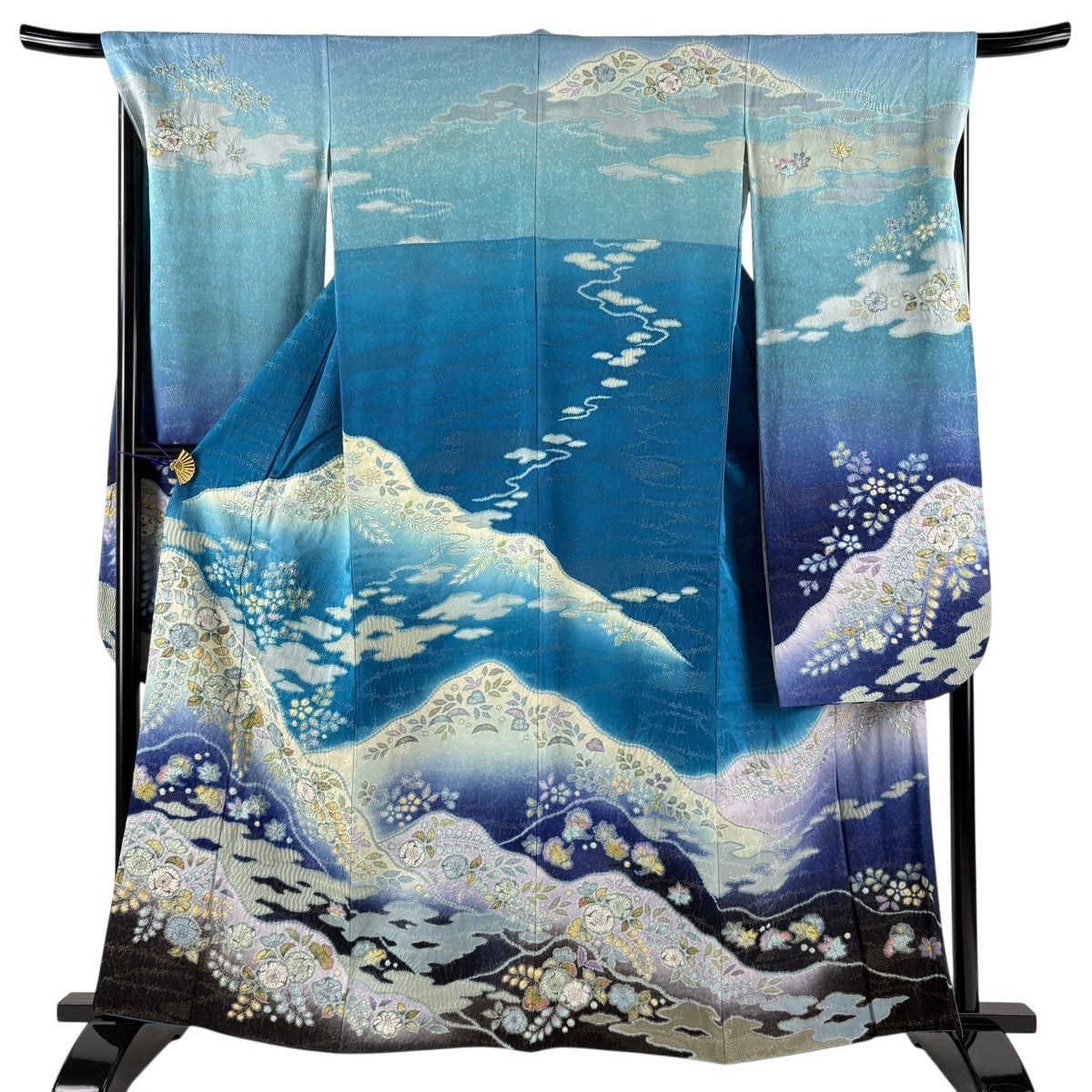 振袖 名品 身丈160cm 裄丈63cm 正絹 【中古】 美品】 振袖 身丈160cm 裄丈64cm M 袷 桜 花びら ぼかし 赤 正絹 名品