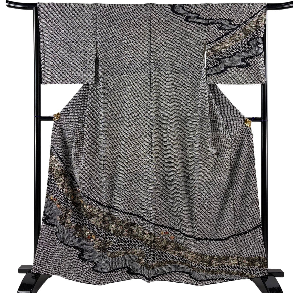 訪問着 美品 逸品 身丈164.5cm 裄丈67cm 正絹 【中古】 訪問着 身丈164.5cm 裄丈64cm M 袷 千總 落款あり 松竹梅 鶴 刺繍 金彩