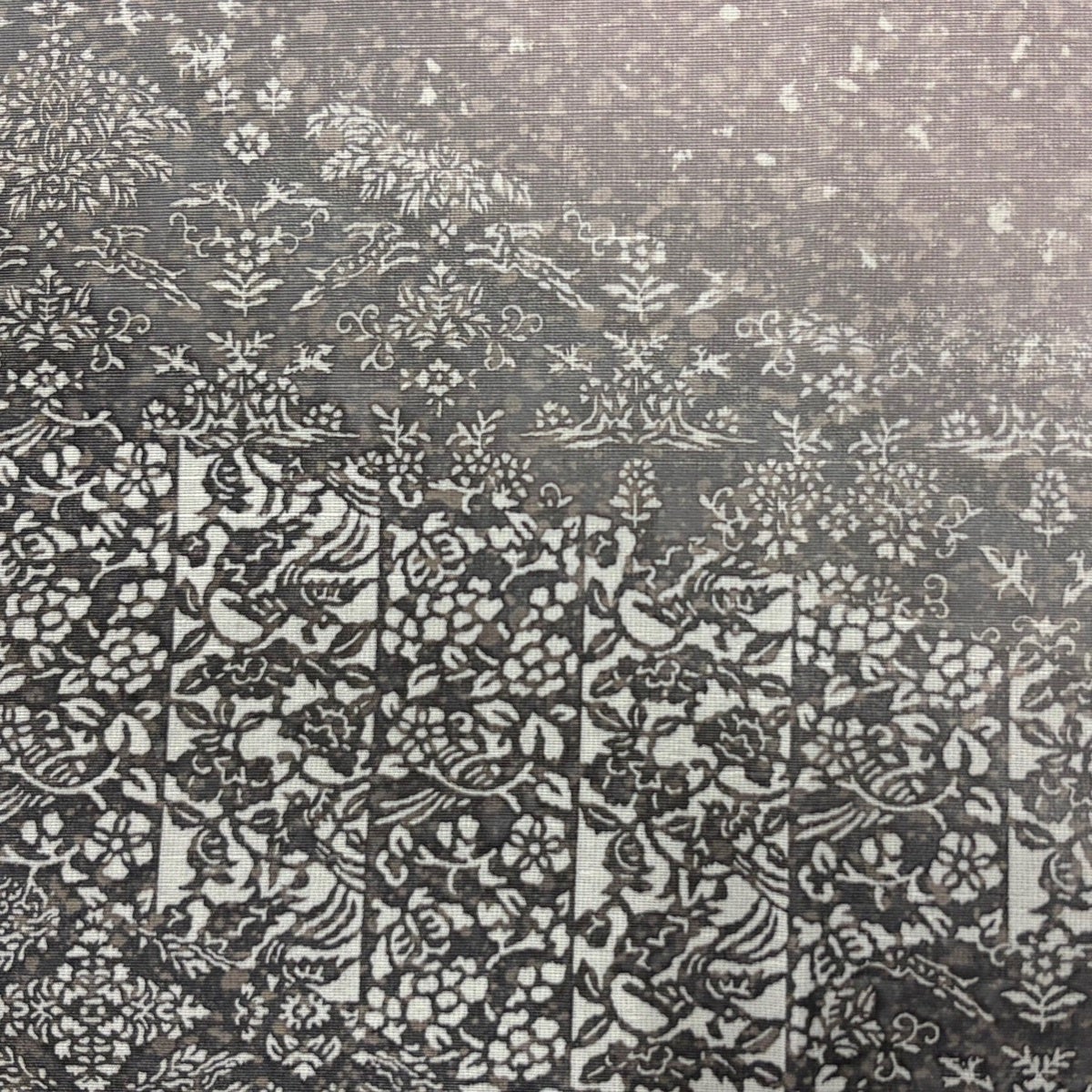 美品】 付下げ 身丈168.5cm 裄丈70cm L 袷 紬地 落款あり 草花 霞