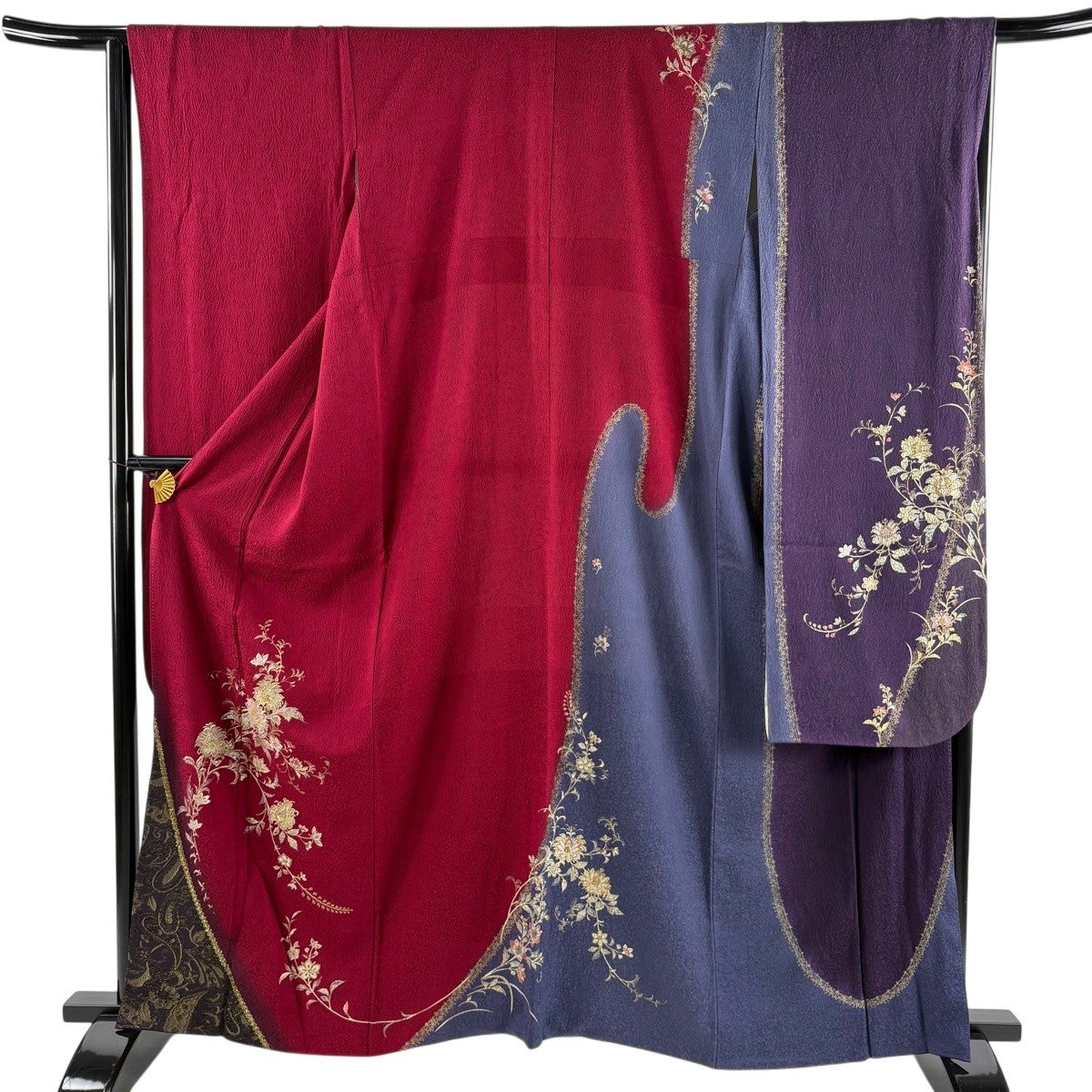 美品 振袖 身丈163cm 裄丈64cm M 袷 袋帯フルセット やまと 枝花