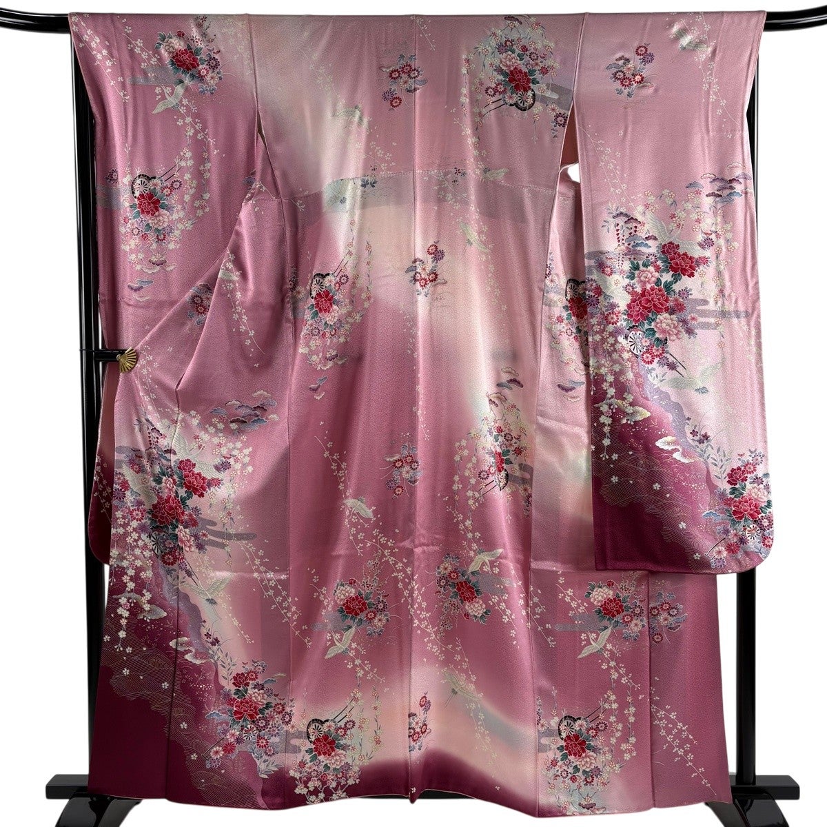 振袖 身丈160cm 裄丈68cm L 袷 袋帯フルセット 桜 金彩 ぼかし ピンク