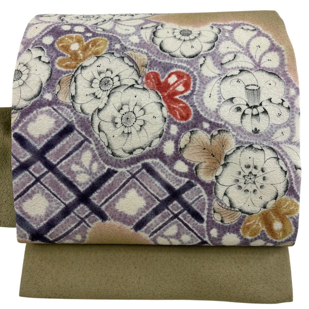 70%OFF 【美品】 袋帯 秀品 辻が花柄 箔 金糸 金色 六通 正絹 K70
