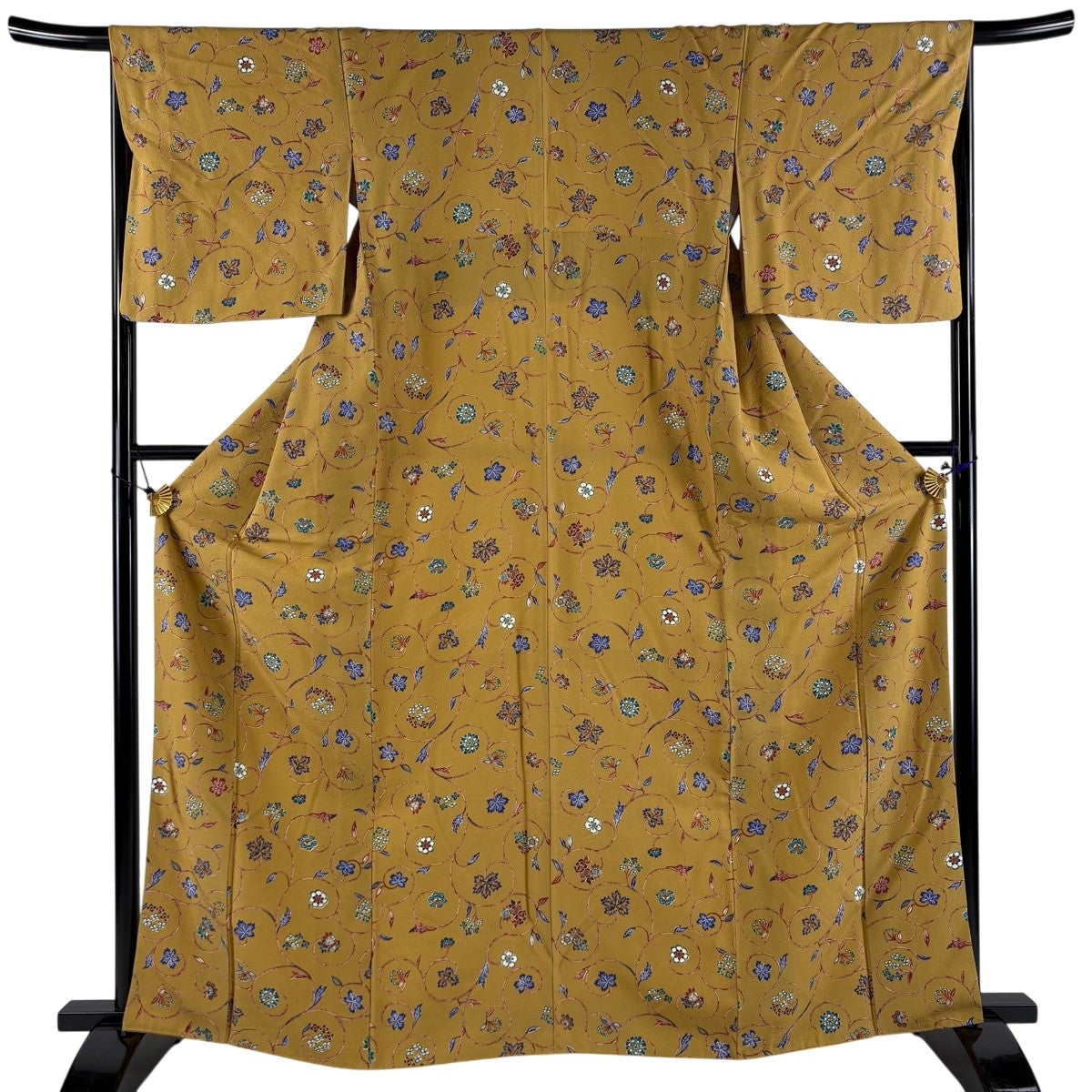 小紋 身丈158.5cm 裄丈65.5cm 正絹 秀品 【中古】 美品】 小紋 身丈158.5cm 裄丈64.5cm M 袷 前田仁仙 やまと 落款あり