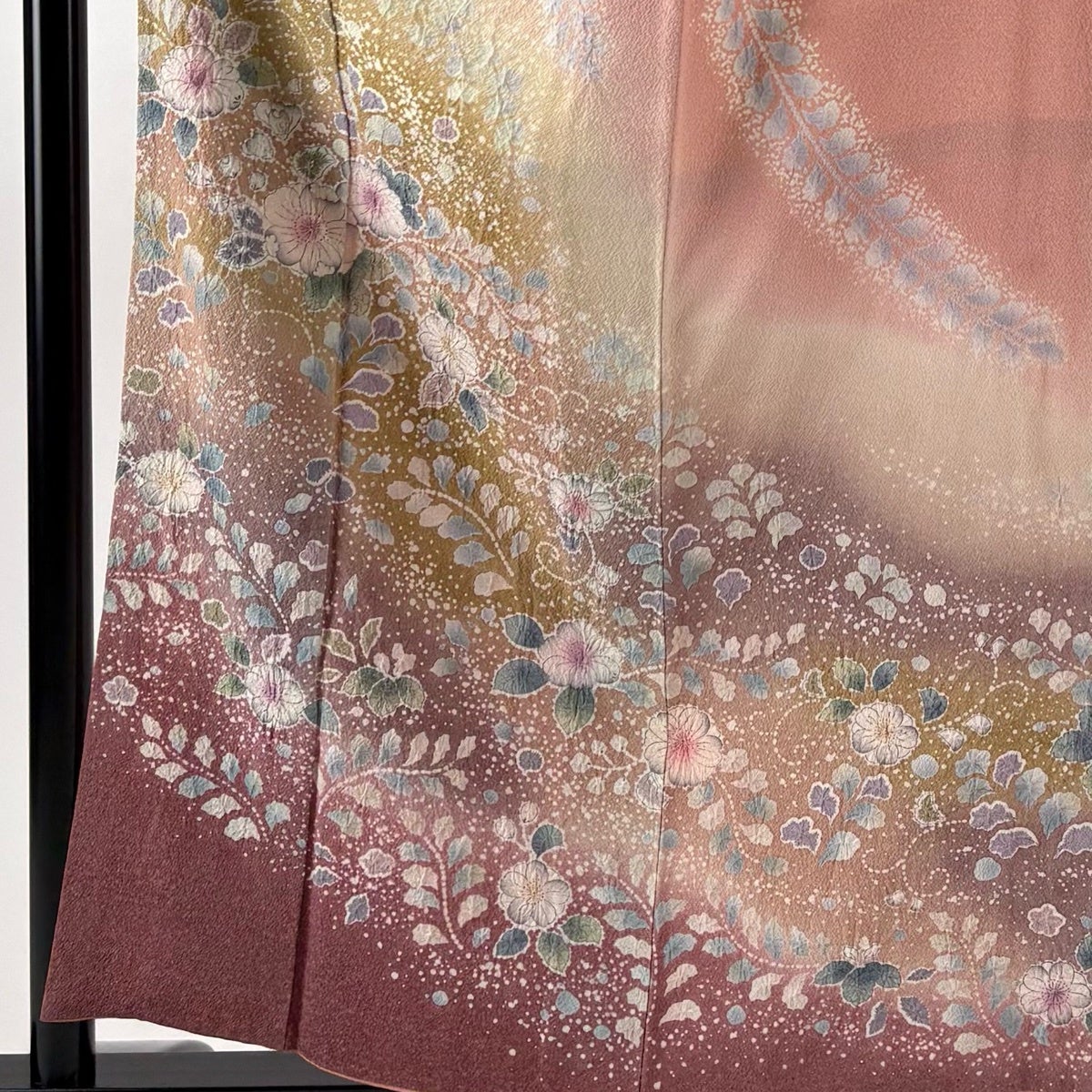 訪問着 身丈158.5cm 裄丈64.5cm M 袷 落款あり 辻が花柄 染め分け