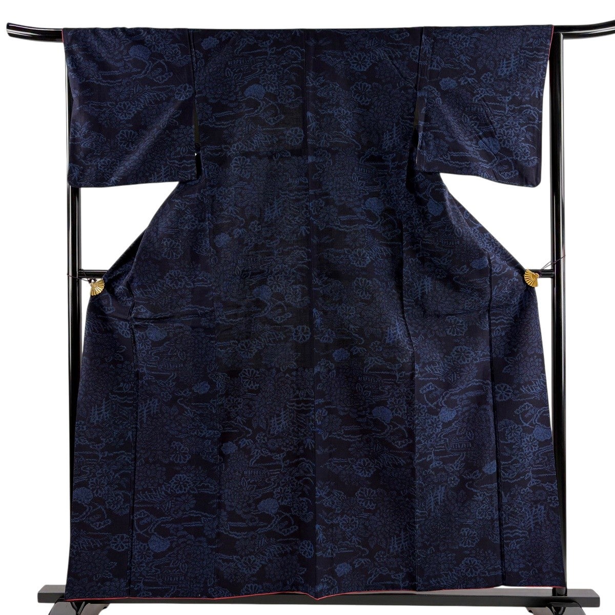 結城紬 身丈152cm 裄丈62cm 正絹 逸品 【中古】 美品】 結城紬 身丈151.5cm 裄丈63.5cm S 袷 本場結城紬 証紙あり 幾何