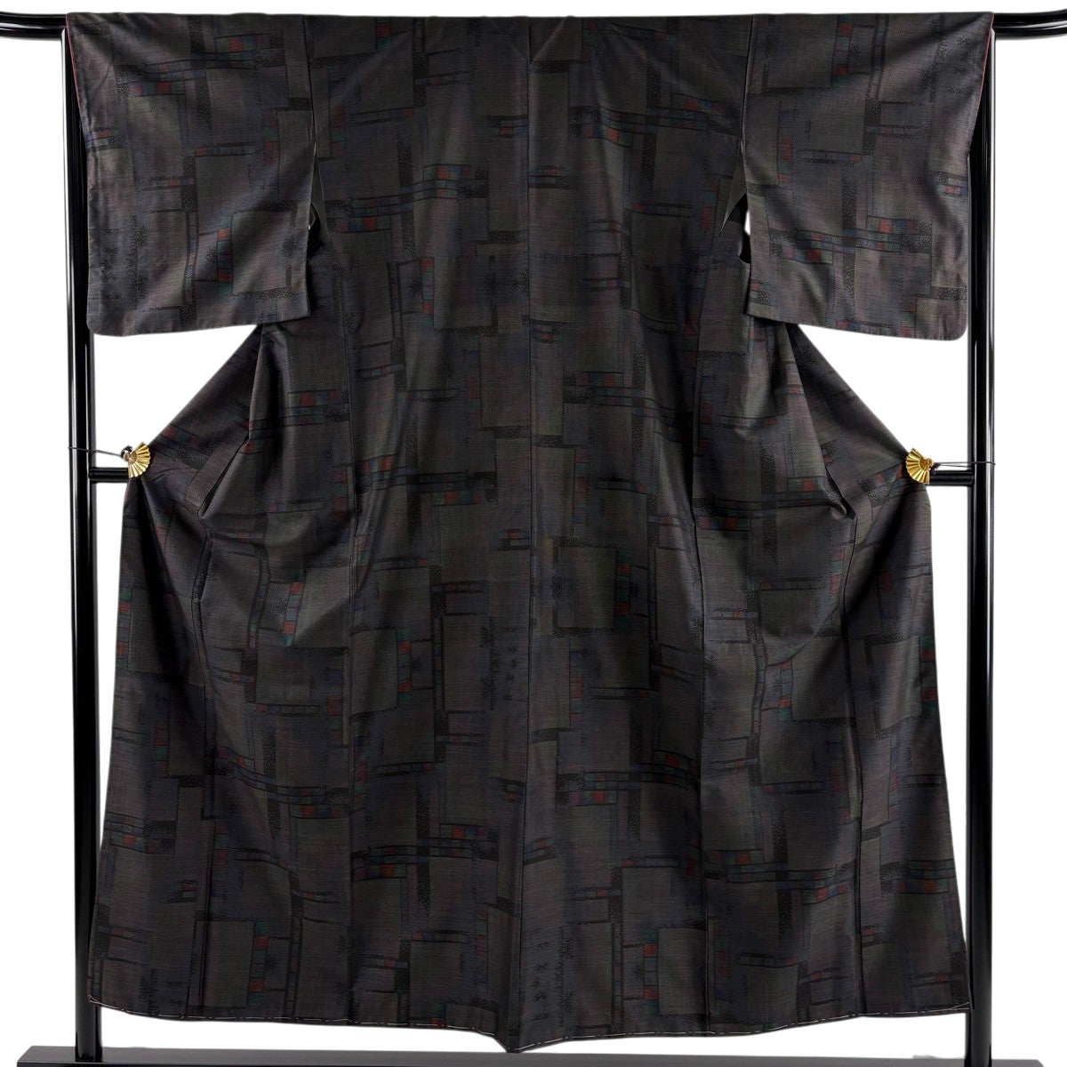 紬 身丈162.5cm 裄丈66cm 正絹 逸品 【中古】 美品】 紬 身丈162.5cm 裄丈66.5cm M 袷 やまと 雪輪 亀甲絣 青紫 正絹
