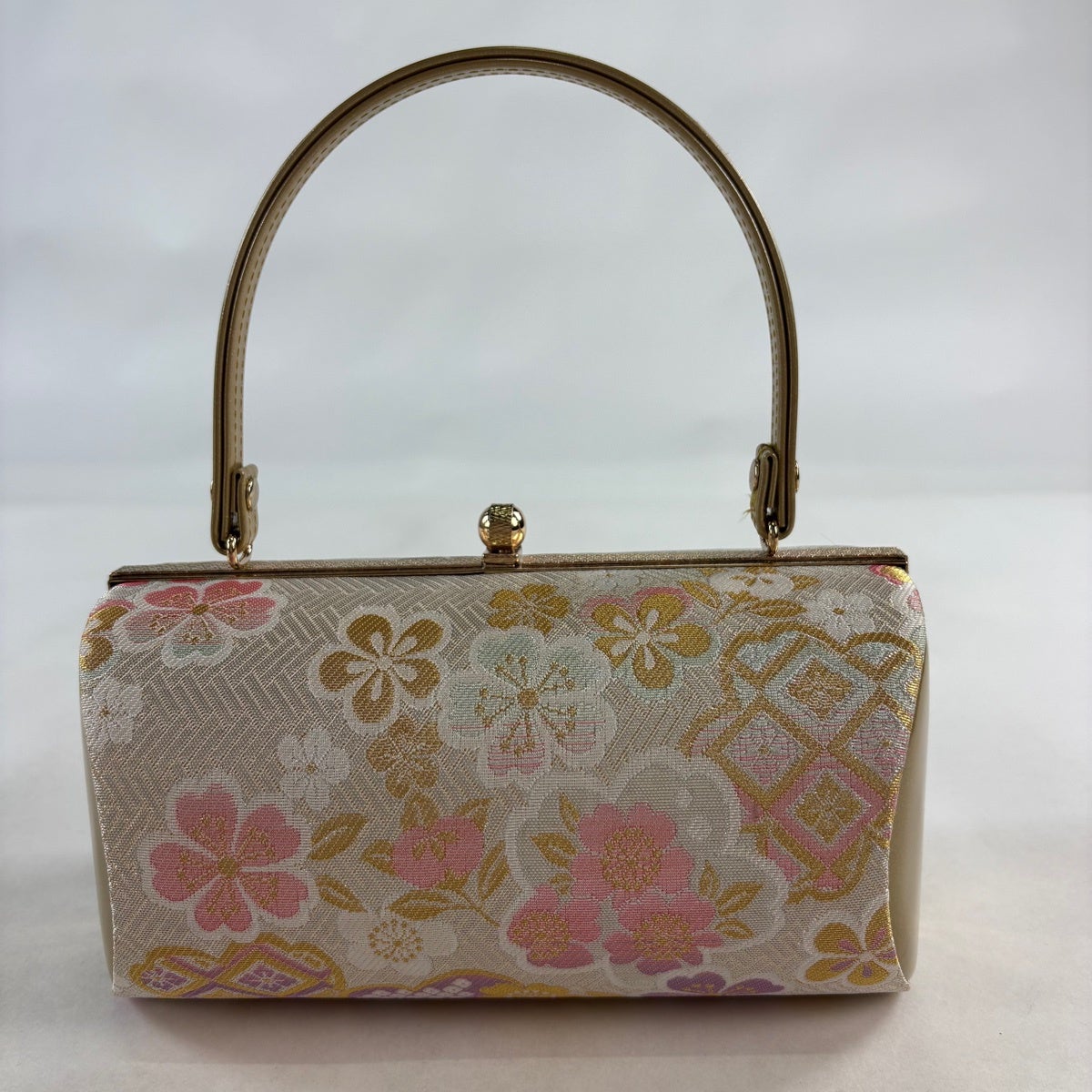 和装バッグ 優品 フォーマル 桜 梅 金銀糸 ベージュ 和装小物｜中古